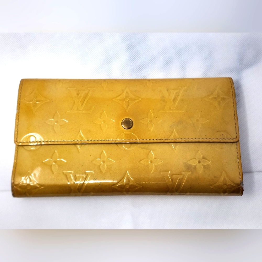 Louis Vuitton Yellow Monogram Vernis Long Wallet